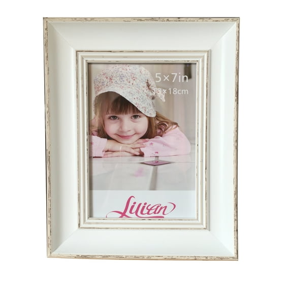 Lilian Vintage White Display 8x10 Desk/Wall Photo Frame - Wall Mounting Material Included