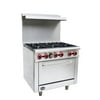 Heavy Duty Commercial 36" 6 Burner Gas Range with Bottom Oven