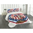 thumbnail image 3 of Ambesonne United States Quilted Bedspread Set 3 Pcs, Patriot Emblem, King Size, Multicolor, 3 of 5