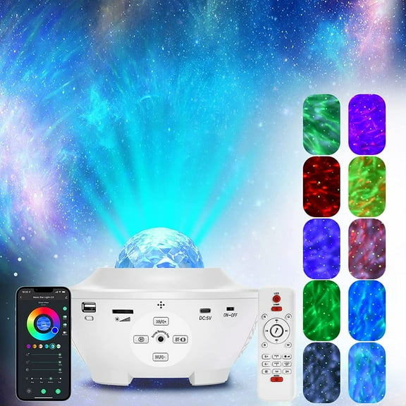 Homotte Bluetooth Smart Galaxy LED Night Lights, Multicolor