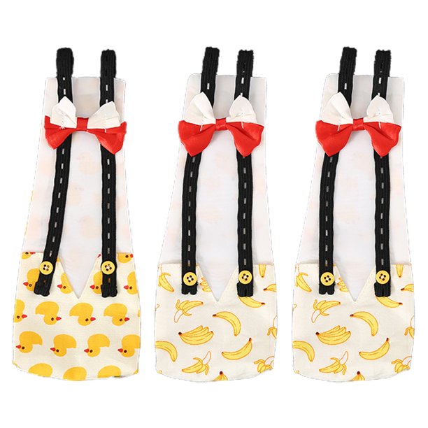 3 uds pañales de pollo para mascotas pañales para patitos ropa de ganso reutilizable ropa para mascotas con pajarita MFZFUKR BST3002349-1