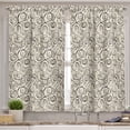 thumbnail image 4 of Ambesonne Abstract Valance & Curtain 3 Pcs Set, Abstract Brown Swirl Print, 55"x36", Dusk Dark Taupe Off White, 4 of 7