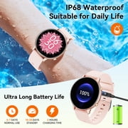 Mingdaln Women Smart Watch 45MM, with Answer Make Call/IP68 waterproof/10 days standby, with Fitness Tracker,fits for Android iPhone Devices(Pink)