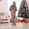 thumbnail image 7 of FORMRS Onesies Pajama for Adults Unisex Hoodie Winter Jumpsuit One Piece Sleepwear, Sizes S-2XL, Colorful Psychedelic, 7 of 7