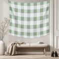 thumbnail image 5 of Sage Green Checkered Small Tapestry for Bedroom Wall Hanging Tapestry, Green White Buffalo Plaid Ceiling Backdrop Tapestries Poster Blanket Wall Decor for Teens Room Living Room Dorm 23" x 28", 5 of 8