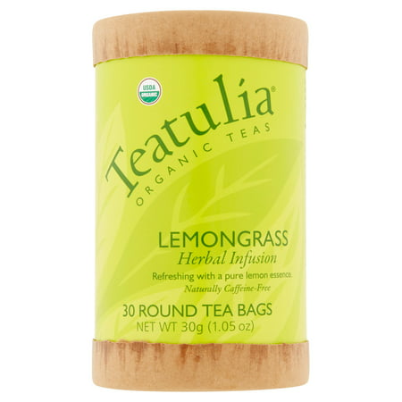 Teatulia Citronnelle Tisane thés organiques, 30 sachets de thé ronds, 1,05 oz, 6 pack