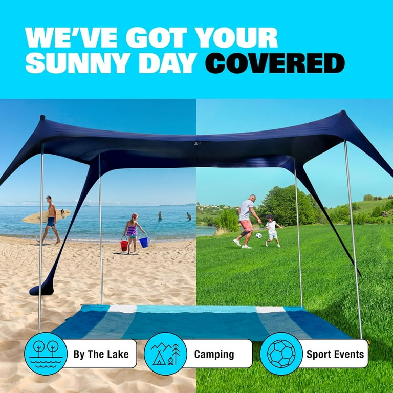 NINJA TENT（DarkGray) ＋ NINJA STICK SUN NINJA Beach Tent Shelter