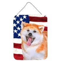 Carolines Treasures BB9703DS1216 Akita Patriotic Wall or Door Hanging Prints 12WX16H multicolor
