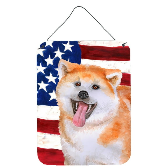 Carolines Treasures BB9703DS1216 Akita Patriotic Wall or Door Hanging Prints 12WX16H multicolor