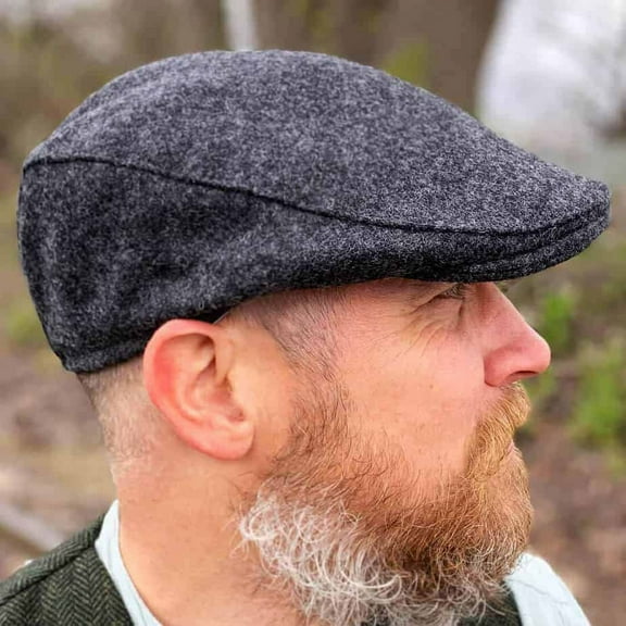 Gaeltacht Gray Irish Tweed Cap For Men, Small Made By Carnaween