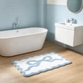 thumbnail image 4 of JHyouerji Bow Print Faux Wool Bath Mat 16x24 Inch,Blue Water Absorbent Non Slip Soft Entryway Shower Rug for Bathroom Home Floor Decor, 4 of 7
