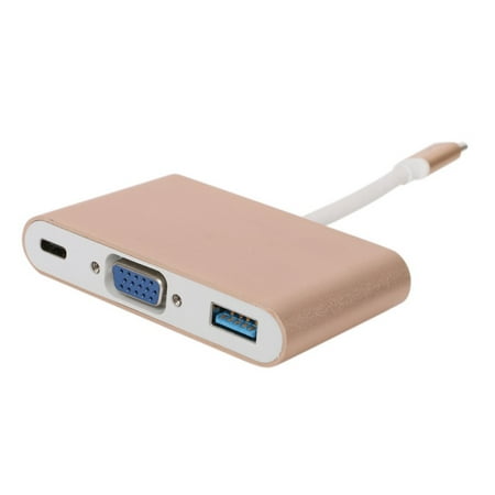 CHLTRA USB 3.1 Type C To VGA Monitor Converter + USB 3.0 + Type-c Charger Adapter For Apple Macbook Pixel