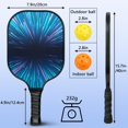 thumbnail image 3 of Pickleball Paddles Set Of 1, Fiberglass Surface, Speed, Lightning, Thunder Print, 1 Paddle, 2 Balls & Bag, 3 of 5