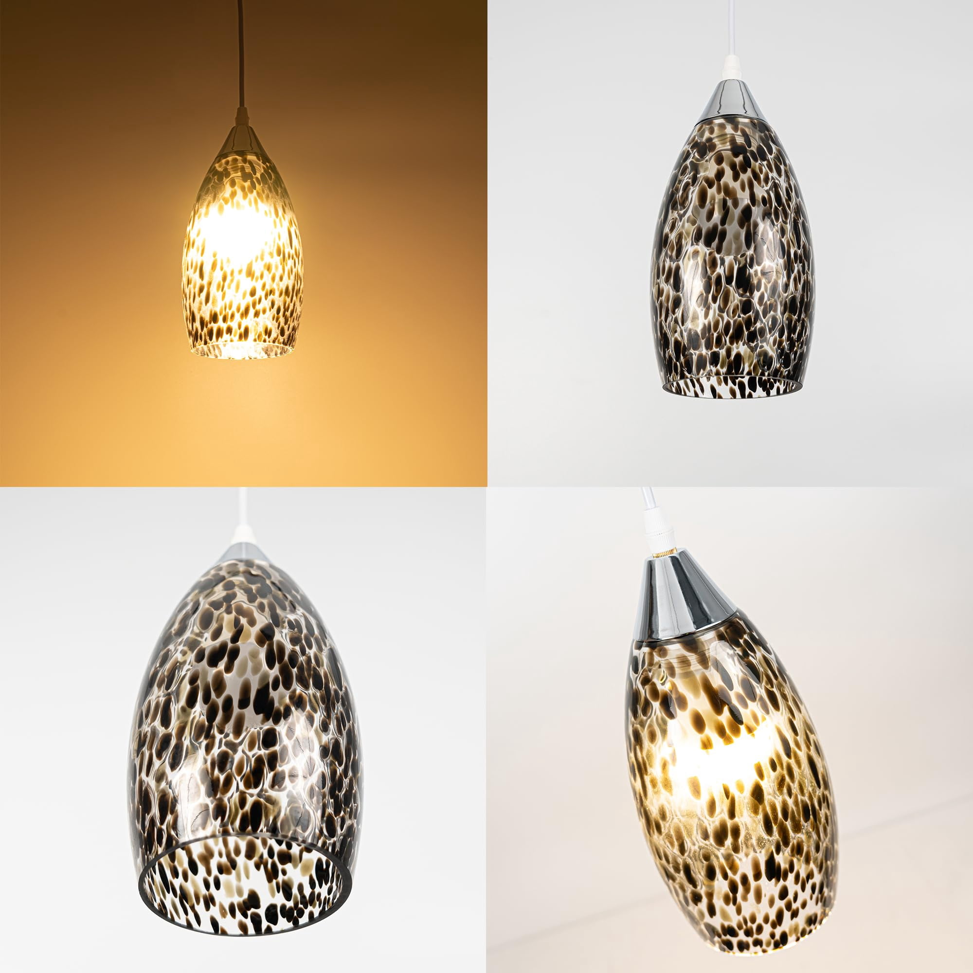 Kiven H-Type track lighting pendants,3-Light Modern h track pendant lights with Art Glass Lampsade,Decorative Track Lighting Fixture for Hallway Kitchen Island DZ0502