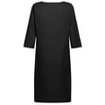 thumbnail image 4 of Lojoutye 2025 Cotton and Linen Short Midi Dress Sleeve Holiday Semi Casual Women Dresses with Pockets Women's V Neck Mini Sleeveless Knee Length Dress Solid Color Women's Dress, 4 of 8