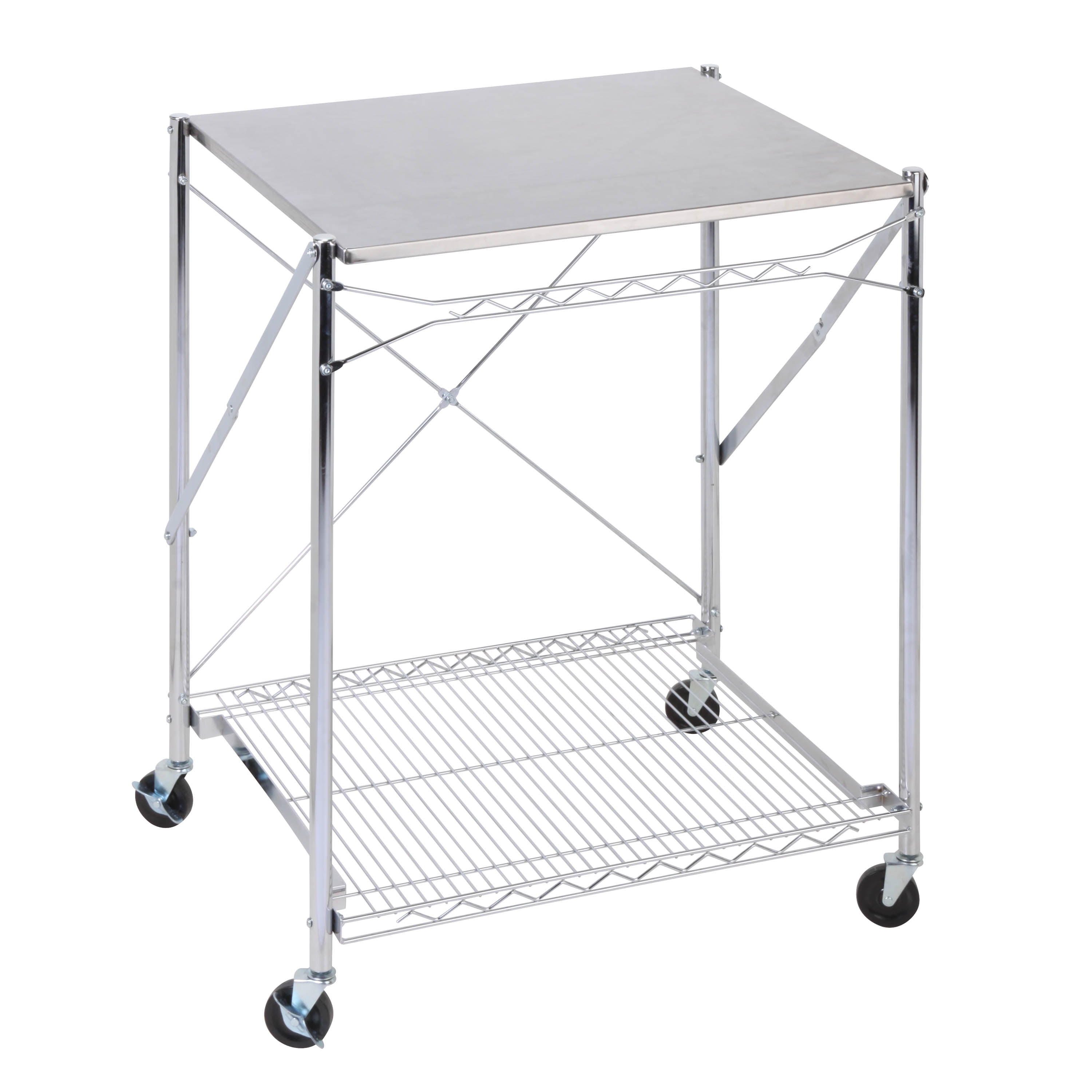 Honey Can Do Stainless Steel Folding Table, Chrome