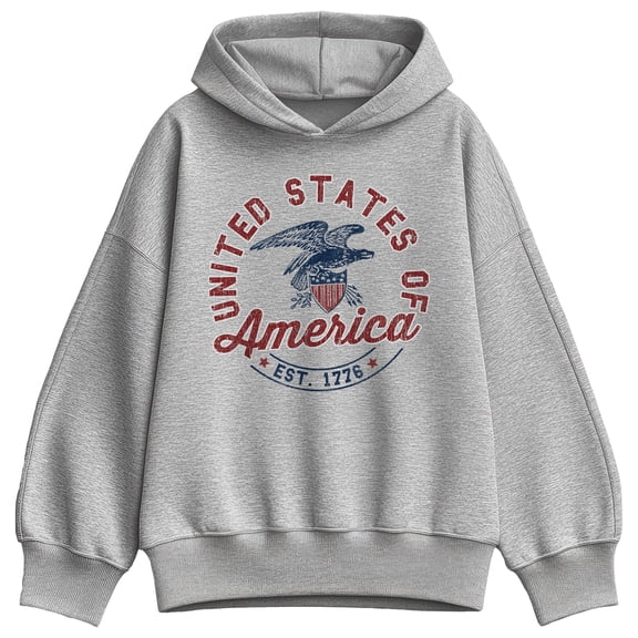 Instant Message - USA Eagle Oversized Fleece Hoodie Sweatshirt