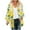 Green, variant on Winter Women'S Floral Print Puff Sleeve Kimono Cardigan Loose Chiffon Cover Up Casual Blouse Tops