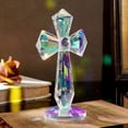 thumbnail image 4 of 1PC Traditional Crystal Standing Cross Crystal Cross Religious Cross Statue Glass Wall Cross Figurine Decorations Cross Figurine Tabletop Ornament, 4 of 7