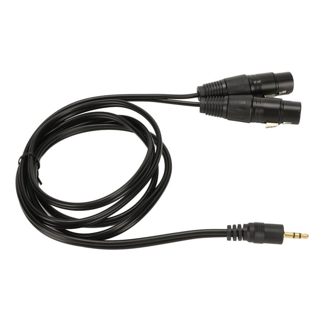 3.5mm Male To Dual XLR Female Cable, Stereo 3.5mm To Dual XLR Y Splitter Cables Professional Gold Plated Connector Reliable 5 Feet For PC For MP3 Player
