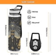 thumbnail image 3 of 1000ML Transparent Sports Water Bottle with Handle & Straw Portable Water Bottle for Outdoor Camping Gym Mystical Moth Pattern, 3 of 7