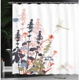 thumbnail image 3 of Ambesonne Dragonfly Shower Curtain, Wildflowers Pattern Art, 69"Wx70"L, Slate Brown, 3 of 4
