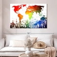 thumbnail image 2 of Elephant Stock Rainbow World Map Wall Art - Horizontal Canvas Wall Art - Living Room Wall Decor - Map Canvas - Red And Blue Decor - 51" x 34", 2 of 8