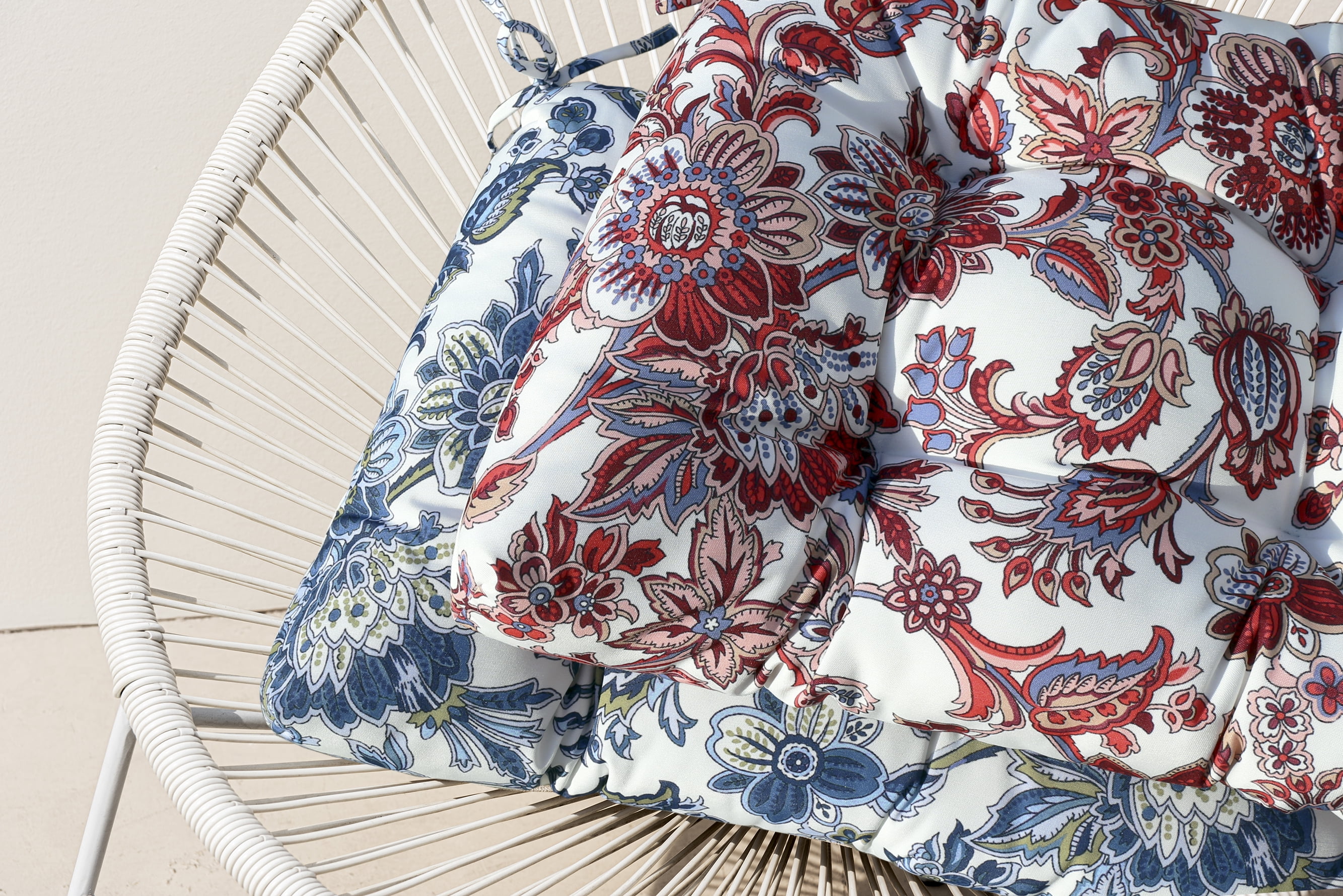 Paisley Red Rectangular Outdoor Throw Pillow