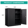 thumbnail image 2 of Beran7 36 inch Metal Storage Cabinet with Doors and Shelves,Small Black Locking Garage Cabinet,Lockable Short Steel Cabinets for Home,Office,Shop,Garage, 2 of 6
