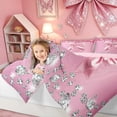 thumbnail image 3 of Meiyoeat Fashion Dripping Glitz Bow King Bedding Sets for Women Girls, Pink Sparkle Diamond King Bed in a Bag, Pink Reversible, 7 Pieces, 3 of 6