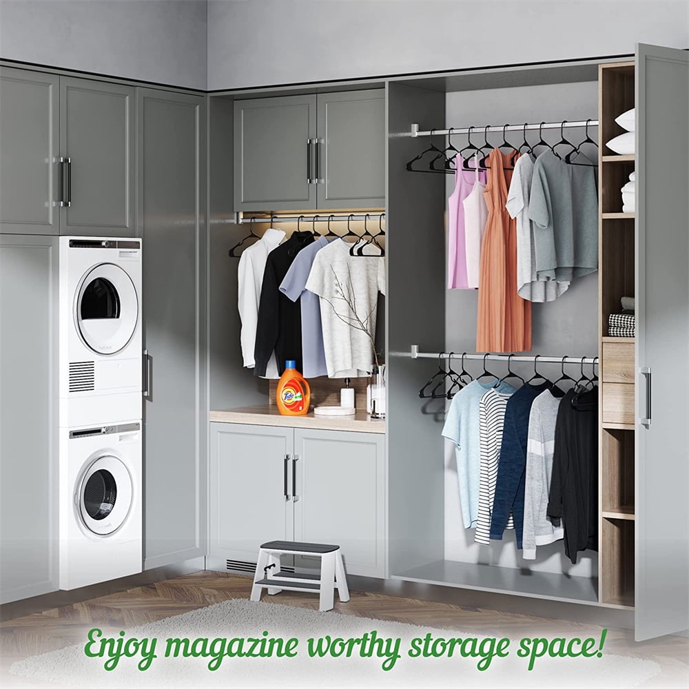 Plastic Hangers 40 Pack Durable Clothes Hanger with Hooks Space Saving Hangers are Perfect for Use in Any Closet Light-Weight Clothes Hangers Plastic for Everyday Use Black