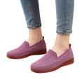 thumbnail image 2 of Domuza Women's Breathable Knit Slip-On Casual Shoes, Lightweight Mesh Comfort Walking Sneakers, Non-Slip Footwear for All-Day Wear Purple 7（EU-38）, 2 of 4