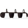 Nuvo Lighting 61934 - 3 Light (Twist and Lock Base) 24" Dupont Dark Chocolate Bronze Finish with White Satin Glass Vanity Light Fixture (60-1934)
