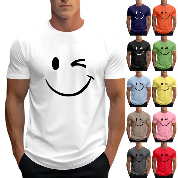 Mens Workout Shirts Soft Slim Fit Crewneck Streetwear Pullover Tees Short Sleeve Performance Tee for Gym Tennis