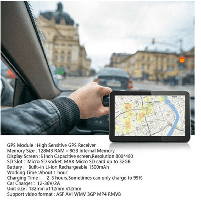 Uafhængig Umoderne Strålende GPS Navigation for Car 5 Inch Car GPS Navigation System 8GB Voice Navigation  with Lifetime Maps, Spoken Turn-By-Turn Directions - Walmart.com