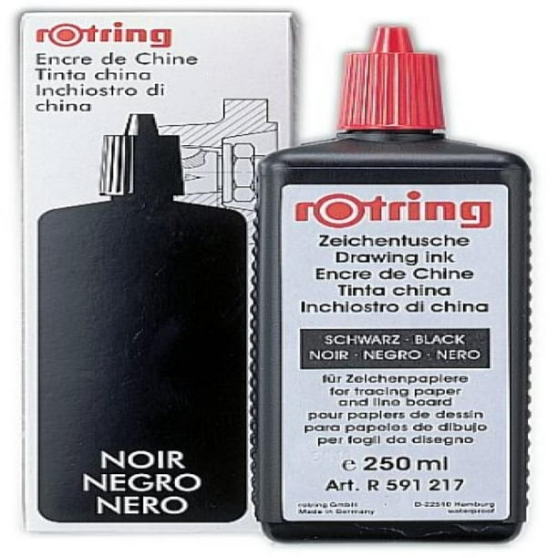rOtring Isograph Technical Drawing Pen, Liquid Ink, 250 ml, Black