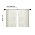 thumbnail image 3 of Spring Linen Textured Kitchen Window Curtains over Sink 25×30 Inch Length Semi Sheer Farmhouse Small Curtains for Cafe Bathroom Basement, Short Rod Pocket Tier Curtains 2 Panels, 3 of 5