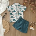 thumbnail image 2 of eczipvz 3t Clothes Boys Summer Toddler Boys Short Sleeve Dinosaur Prints Tops Shorts Two Outfits Set for Kids Clothes Blue 18-24 Months, 2 of 4