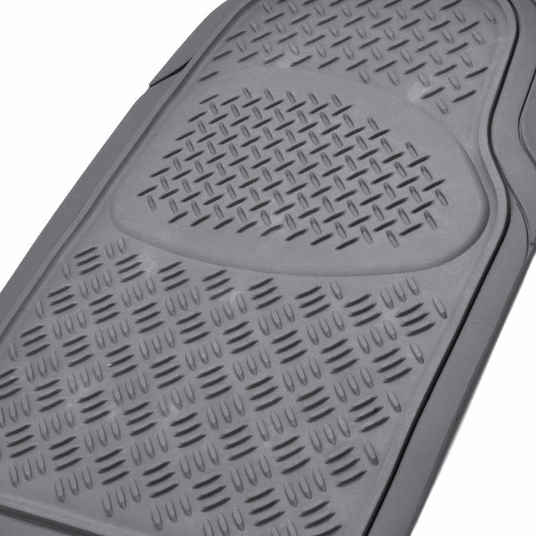 BDK MT-713-GR Diamond All-Weather Rubber Floor Mats for Car, SUV, and Truck,  Trimmable, Heavy Duty