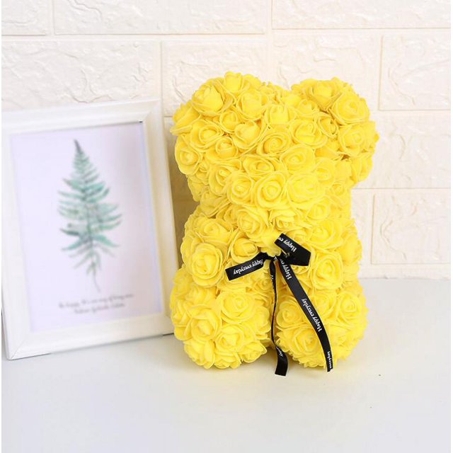 Flores artificiales 25 cm Rosa Oso Novia Aniversario Navidad Día de San Valentín Regalo de cumpleaños para fiesta de boda Ofspeizc 2027278-9