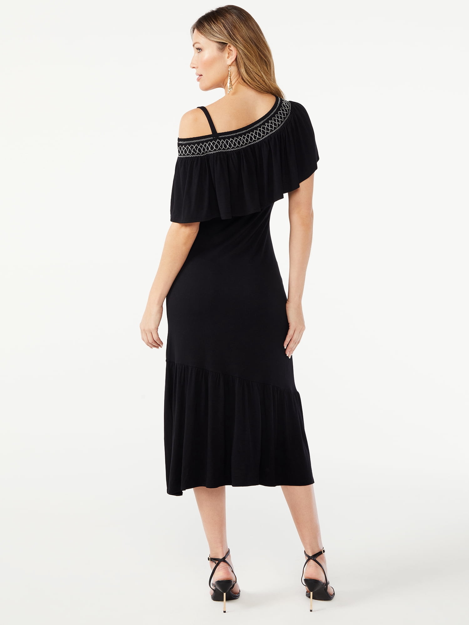 Sofia Jeans by Sofia Vergara Women's One Shoulder Midi Dress
