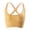 Yellow, variant on huanledash Sports Bra Solid Color Breathable Stretchy Padded Intimacy Shockproof Soft High Elasticity U-shaped Lady Bra Daily Wear Clothes