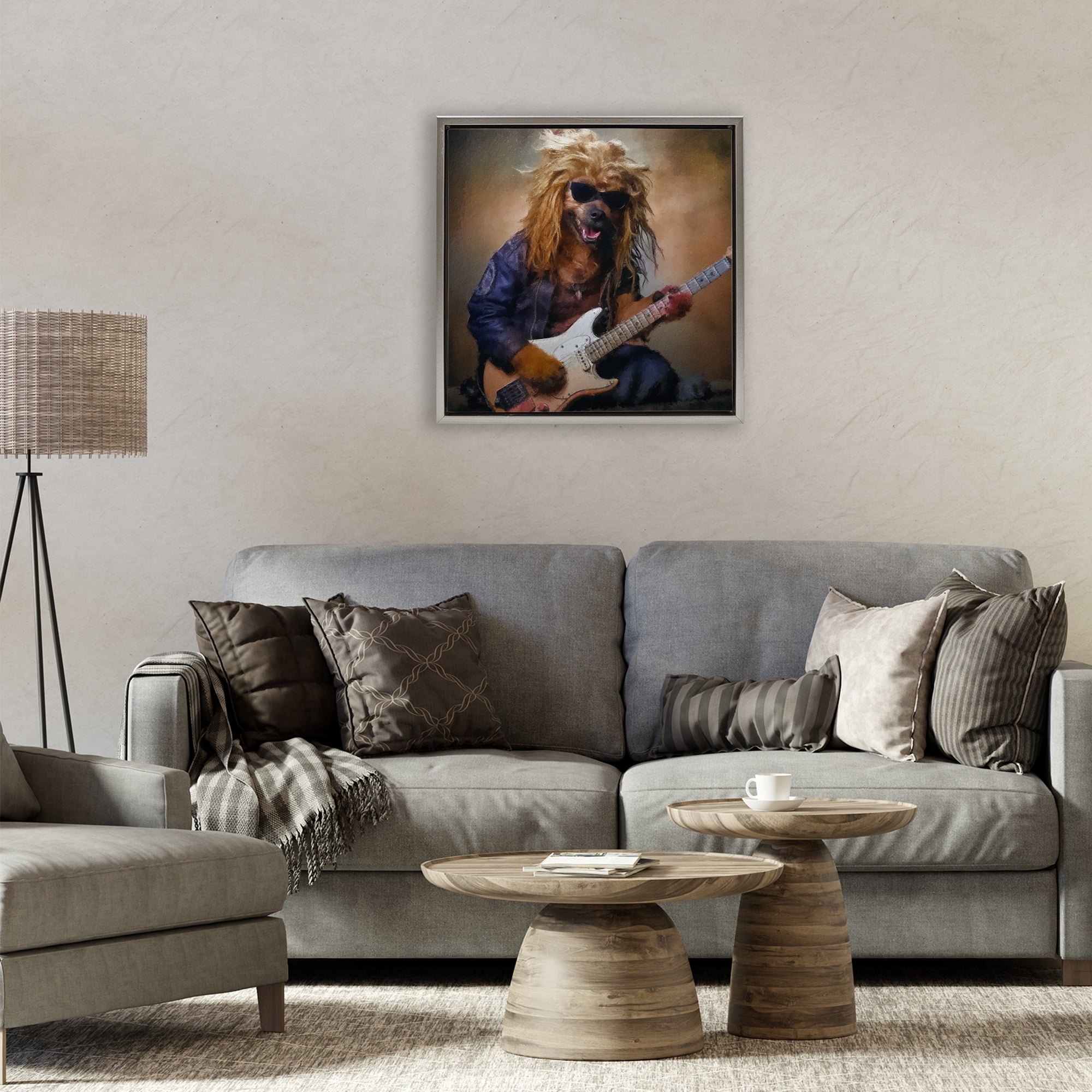 Musician Canine Clark Gray Framed Floater Canvas Wall Art, design by Sean Parnell