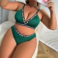 thumbnail image 4 of Levmjia Womens Lace Lingerie Set Plus Size Bow Wireless Solid Color Adjustable Spaghetti Strap V Neck Bra And High Waist Panty Suit Honeymoon Bedroom, 4 of 7