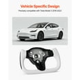 thumbnail image 2 of VEVOR Steering Wheel for 2016-2023 Tesla Model 3, Carbon Fiber Steering Wheel D-Shaped Flat-Bottom with Heating Function, Leather Grip with Non-Slip Texture, Accessories Replacement for Model 3, White, 2 of 9