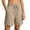 06-Khaki, variant on Women's Paperbag Waist Drawstring Shorts Casual Pull-On Shorts with Pockets Summer Cotton Linen Shorts