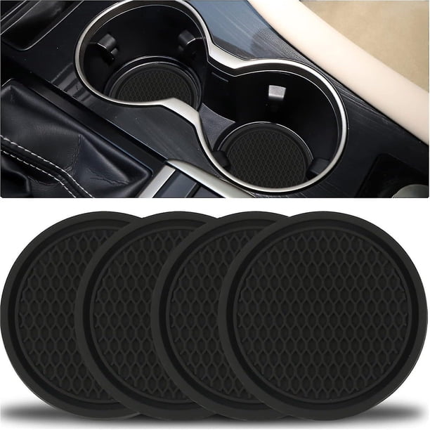 Posavasos para coche, portavasos antideslizantes de 4 piezas, posavasos decorativos integrados