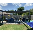 thumbnail image 3 of PURPLE LEAF Pergola 10' x 18' Outdoor Retractable Pergola Pavilion Grape Trellis Patio Pergola with Sun Shade Canopy, Gray, 3 of 15