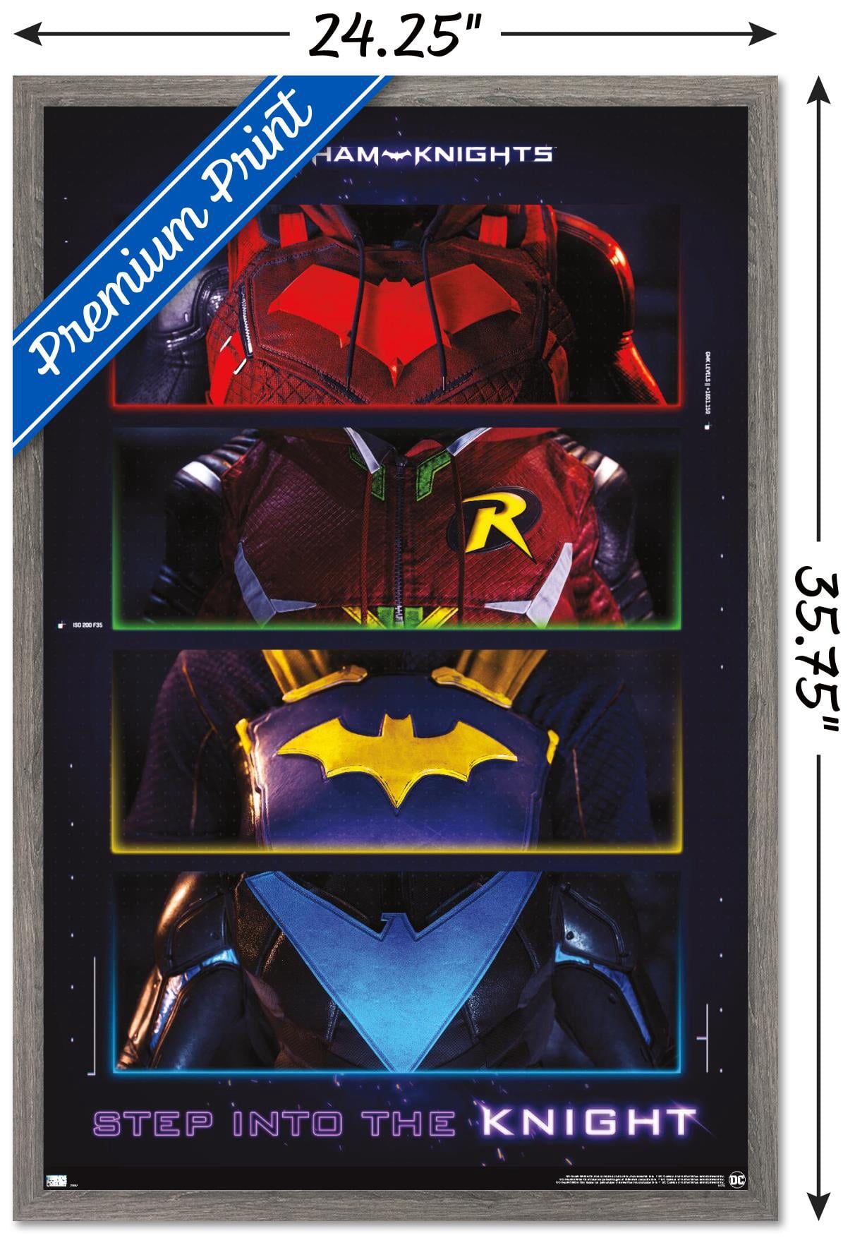 DC Comics Gotham Knights - Chest Emblems Wall Poster, 22.375" x 34" Framed