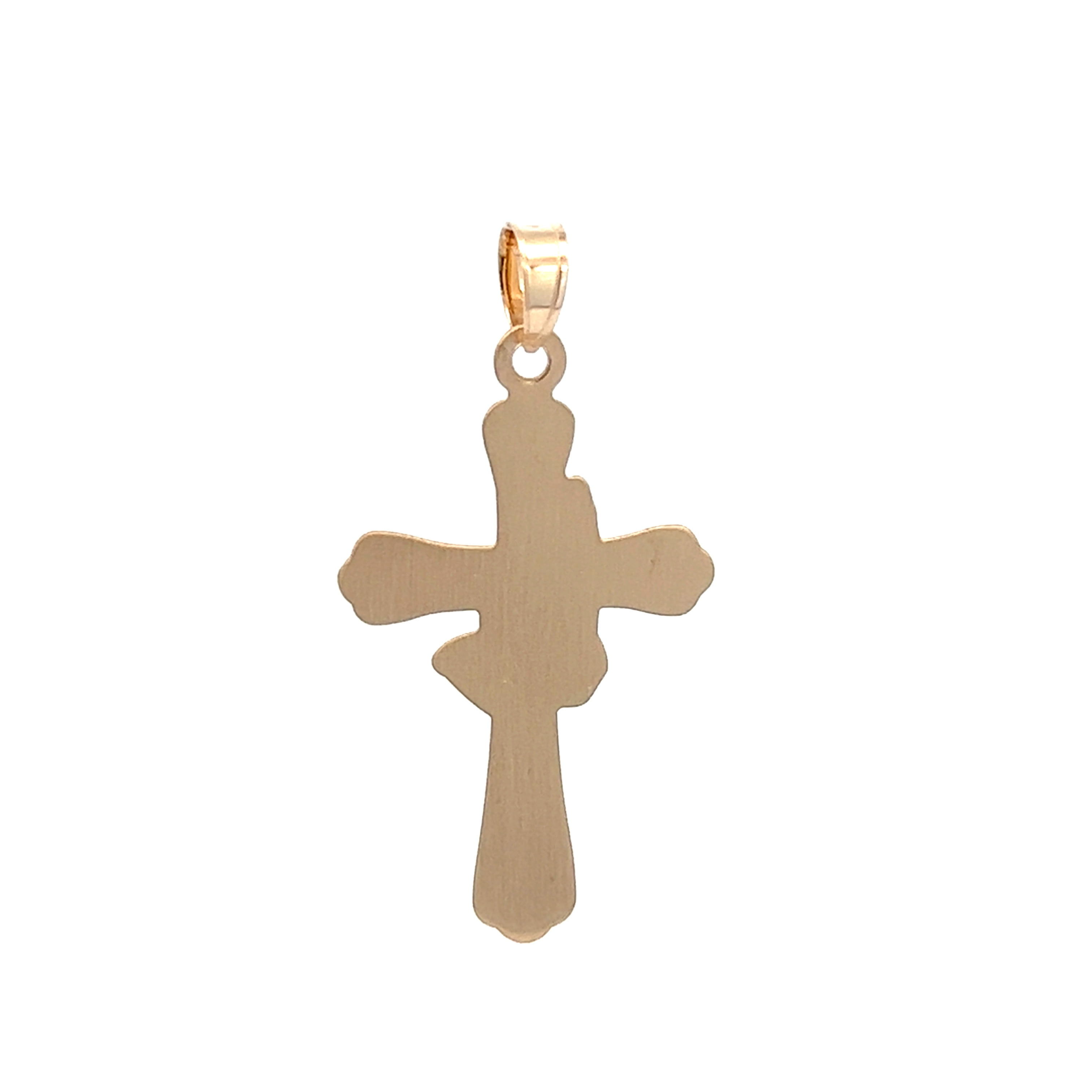 Brilliance Fine Jewelry 14 KT Two Tone Gold Praying Hands Cross Pendant